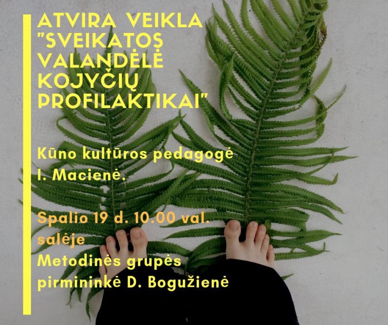 Atvira veikla „Sveikatos valandėlė kojyčių profilaktikai“
